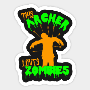 This Archer Loves Zombies - Archer Costume Halloween graphic Sticker